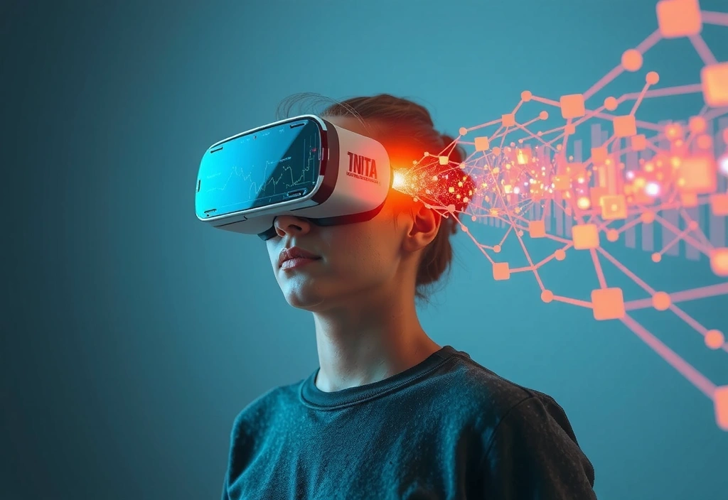 Virtuální realita brýle s digitálními daty