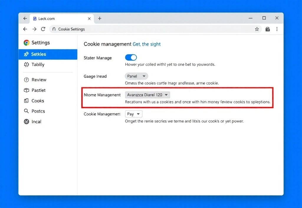 Ilustrace nastavení prohlížeče pro správu souborů cookie