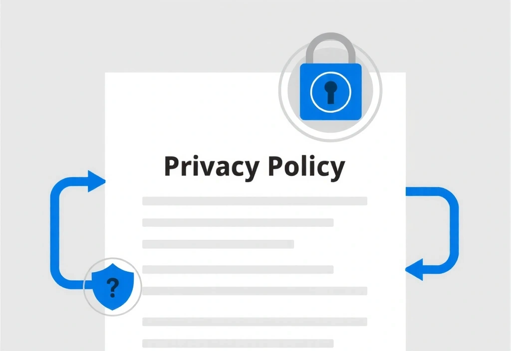 Ilustrace dokumentu o ochraně osobních údajů s digitálními symboly